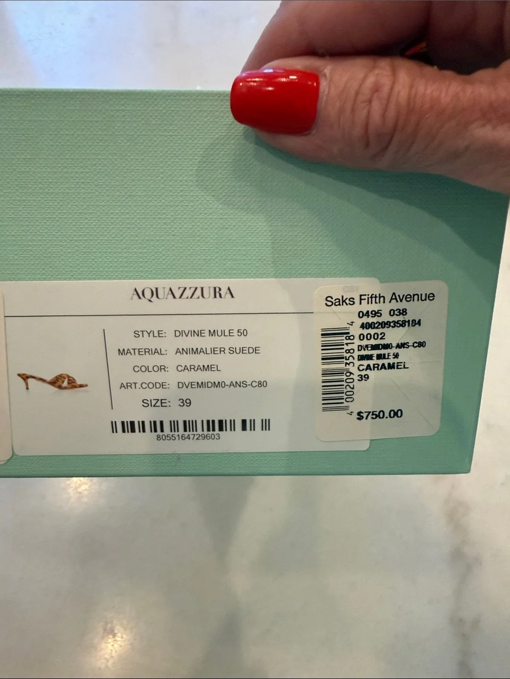 NIB Aquazzura Divine Leopard-Print Kitten Heel Sandals 50 mm - Picture 9 of 9